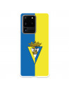Funda para Samsung Galaxy S20 Ultra del Cádiz Escudo Fondo Bicolor - Licencia Oficial Cádiz CF