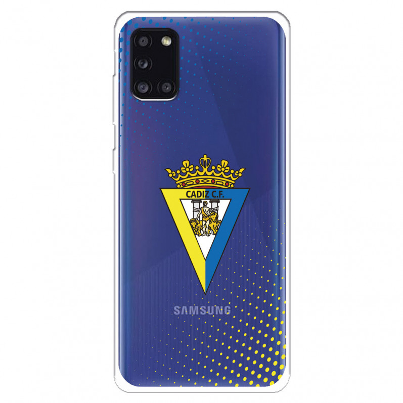 Funda para Samsung Galaxy A31 del Cádiz Escudo Transparente - Licencia Oficial Cádiz CF