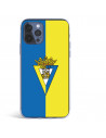 Funda para iPhone 12 del Cádiz Escudo Fondo Bicolor - Licencia Oficial Cádiz CF