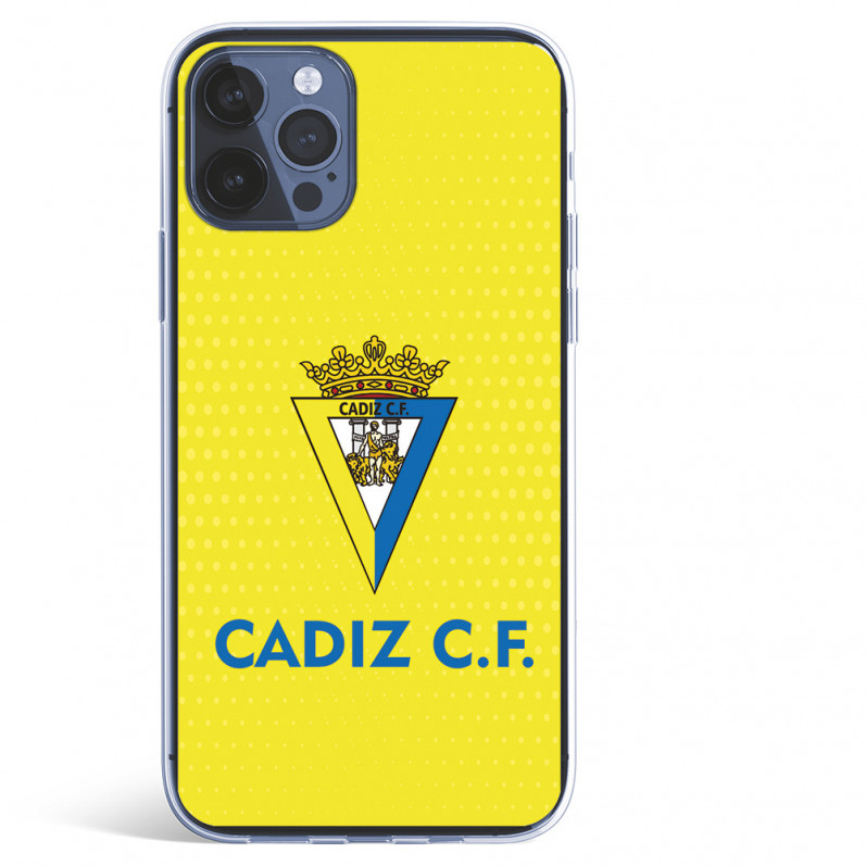 Funda para iPhone 12 Pro Max del Cádiz Fondo Amarillo - Licencia Oficial Cádiz CF