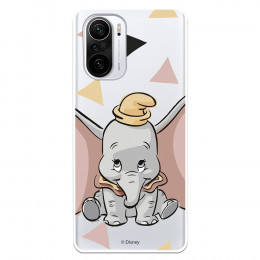 Funda para Xiaomi Poco F3 Oficial de Disney Dumbo Silueta Transparente - Dumbo