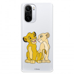 Funda para Xiaomi Poco F3 Oficial de Disney Simba y Nala Silueta - El Rey León
