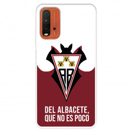 Funda para Xiaomi Redmi 9T del Albacete Escudo "Del Albacete que no es poco" - Licencia Oficial Albacete Balompié