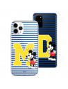 Funda Móvil Personalizada Disney con tus Iniciales Diseño Mickey Rayas - Licencia Oficial de Disney