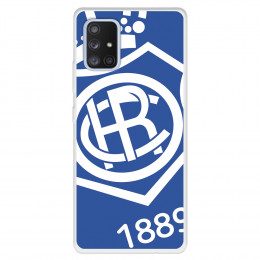 Funda para Samsung Galaxy A71 5G del Recre Escudo Fondo Azul - Licencia Oficial Real Club Recreativo de Huelva