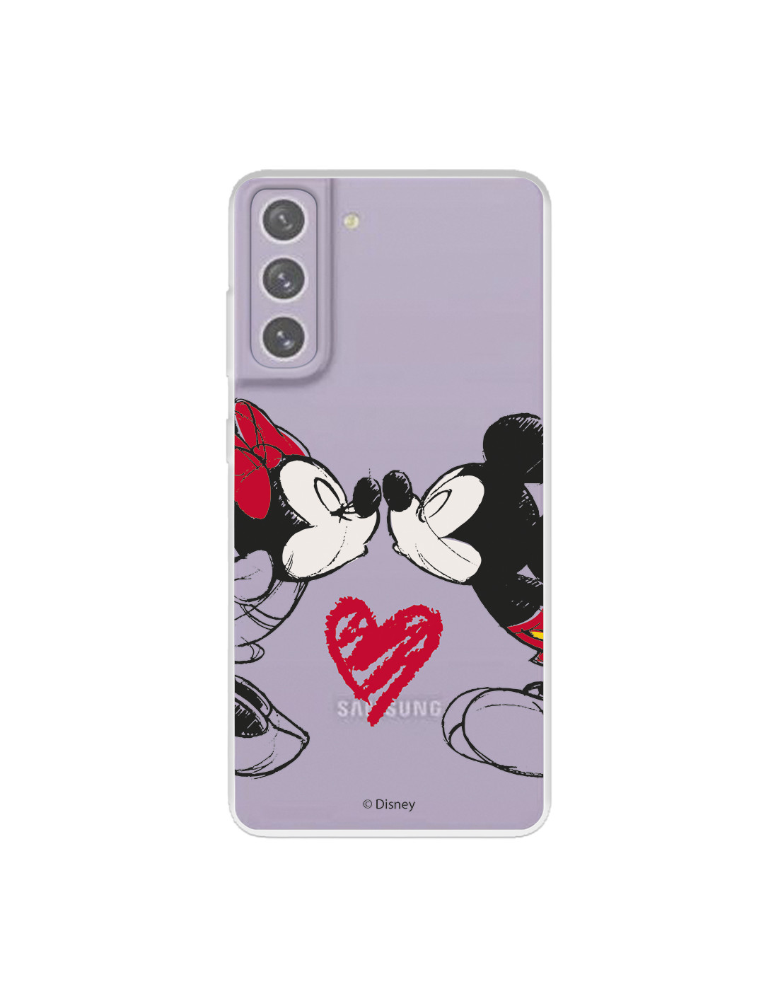 Funda para Samsung Galaxy S21 FE Oficial de Disney Mickey y Minnie Beso -  Clásicos Disney
